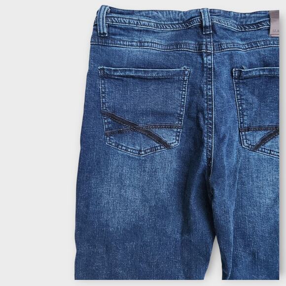 TK Axel Jeans Men's Tag 36x30 Act 36x27.5 Blue Denim Dark Wash Slim Boot - Picture 4 of 8